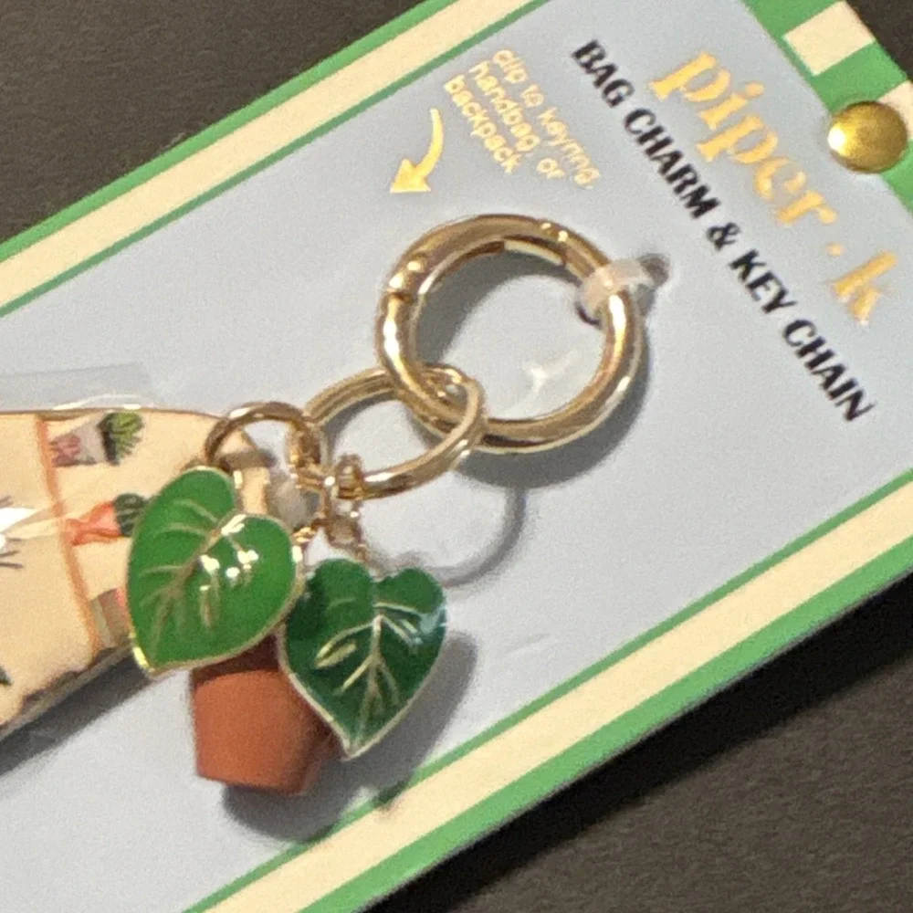 piper k Aloe Cacti succulent Botanical Plant Key Chain Charm Ivy  Enamel READ